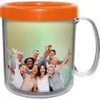 caneca foto termica 300ml alaranjado cl de plastico  - 1525389