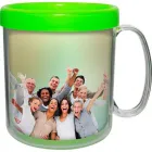 Caneca foto termica 300ml verde neon cl de plastico  - 1525405