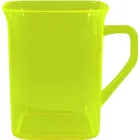 caneca quadrada cristal 250ml amarelo neon de plastico  - 1523668