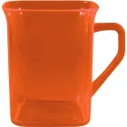 caneca quadrada cristal 250ml laranja neon de plastico  - 1523672