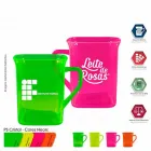  caneca quadrada cristal 250ml neon cores  - 1523669