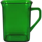 caneca quadrada cristal 250ml verde de plastico  - 1523658