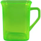 caneca quadrada cristal 250ml verde neon de plastico  - 1523670