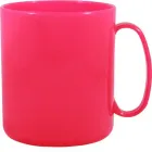 caneca redonda 400ml rosa neon de plastico  - 1523694