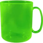 caneca redonda cristal 400ml verde neon de plastico  - 1523732