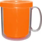 Caneca térmica cristal 300ml alaranjado de plastico  - 1524155