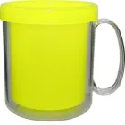 caneca térmica cristal 300ml amarelo neon de plástico  - 1524173