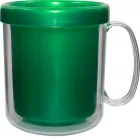 caneca termica cristal 300ml verde de plastico  - 1524161