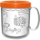 caneca termica infantil 300ml alaranjado pb de plastico  - 1525216