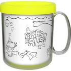 caneca termica infantil 300ml amarelo neon pb de plastico  - 1525243