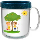 caneca termica infantil 300ml azul green colors cl de plastico  - 1525327