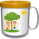 caneca termica infantil 300ml dourado cl de plastico  - 1525300