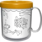 caneca termica infantil 300ml dourado pb de plastico  - 1525234