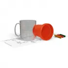  caneca termica infantil 300ml laranja neon de plastico  - 1525239