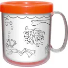 caneca termica infantil 300ml laranja neon pb de plastico  - 1525246