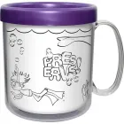 caneca termica infantil 300ml lilas pb de plastico  - 1525222