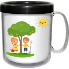 caneca termica infantil 300ml preto cl de plastico  - 1525276