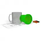  caneca termica infantil 300ml verde neon de plastico  - 1525305