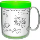 caneca termica infantil 300ml verde neon pb de plastico  - 1525240