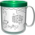 caneca termica infantil 300ml verde pb de plastico  - 1525225