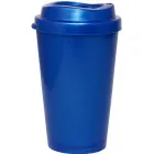 Copo tampa mug 320ml azul de plastico  - 1523410