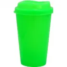 Copo tampa mug 320ml verde neon de plastico  - 1523424