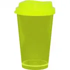 copo tampa mug cristal 320ml amarelo neon de plastico  - 1523570