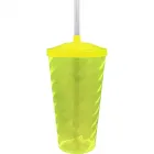 copo tampa twist cristal 600ml amarelo neon de plastico  - 1524040