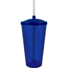 copo tampa twist cristal 600ml azul de plastico  - 1524034