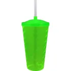 copo tampa twist cristal 600ml verde neon de plastico  - 1524042