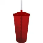 copo tampa twist cristal 600ml vermelho de plastico  - 1524032