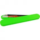 Mini estojo verde neon de plastico  - 1524823