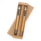 Kit ecológico caneta e lapiseira em bambu com estojo de papelão - 1997940