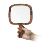 Espelho de mão quadrado em madeira - 2000704