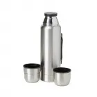 Garrafa térmica de inox com parede dupla e tampa dupla, capacidade de 1 litro. - 2010743