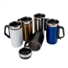 Caneca 275 ml parede dupla em Inox, com pegador de plástico - 1700654