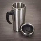 Caneca inox de 450ml, pegador de plástico e parte interna em inox - 1700657