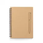 Caderno B6 espiral com capa dura em papel craft  - 1693547