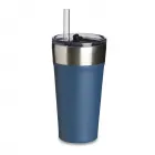 Copo Térmico Azul com Canudo 500ml  - 1702167