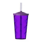 Copo de poliestireno 550ml com canudo - Roxo - 2002875