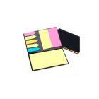 Bloco de anotação personalizado, com sticky notes coloridos, feito em couro sintético. - 1945763