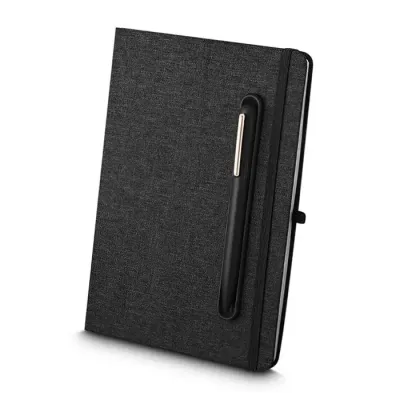 caneta e caderno com suporte para smartphone preto - 2011880