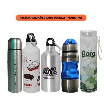 Garrafas personalizadas com diversos serviços