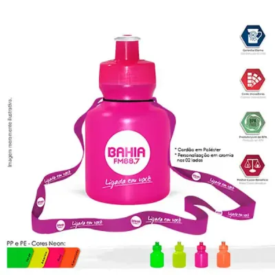 Squeeze 300ml com Cordão Neon - 1282215