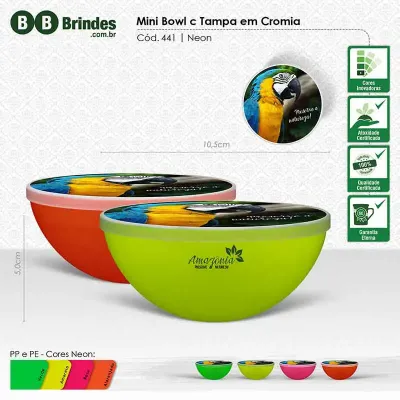 Mini bowl neon, feito em plástico atóxico