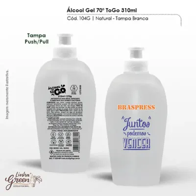  alcool gel 70 to go 310ml 270g  - 1525485