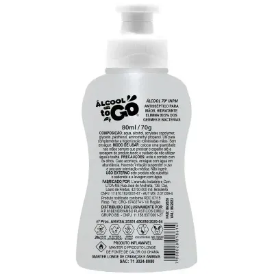  alcool gel 70 to go cordao 80ml rotulo  - 1525493