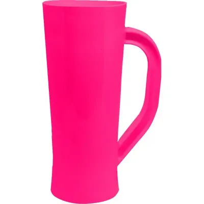 Caneca Chopp Rosa Neon 430mL Plástico