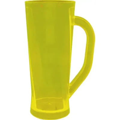 Caneca Chopp Cristal Amarelo Neon 430mL Plástico