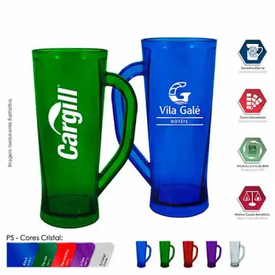 Caneca chopp wave 430ml - cores - 1688542